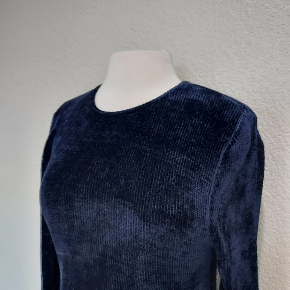 Clio Blue Chenile Knit Long Sweater Size Large